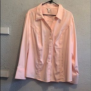 Pink button down blouse